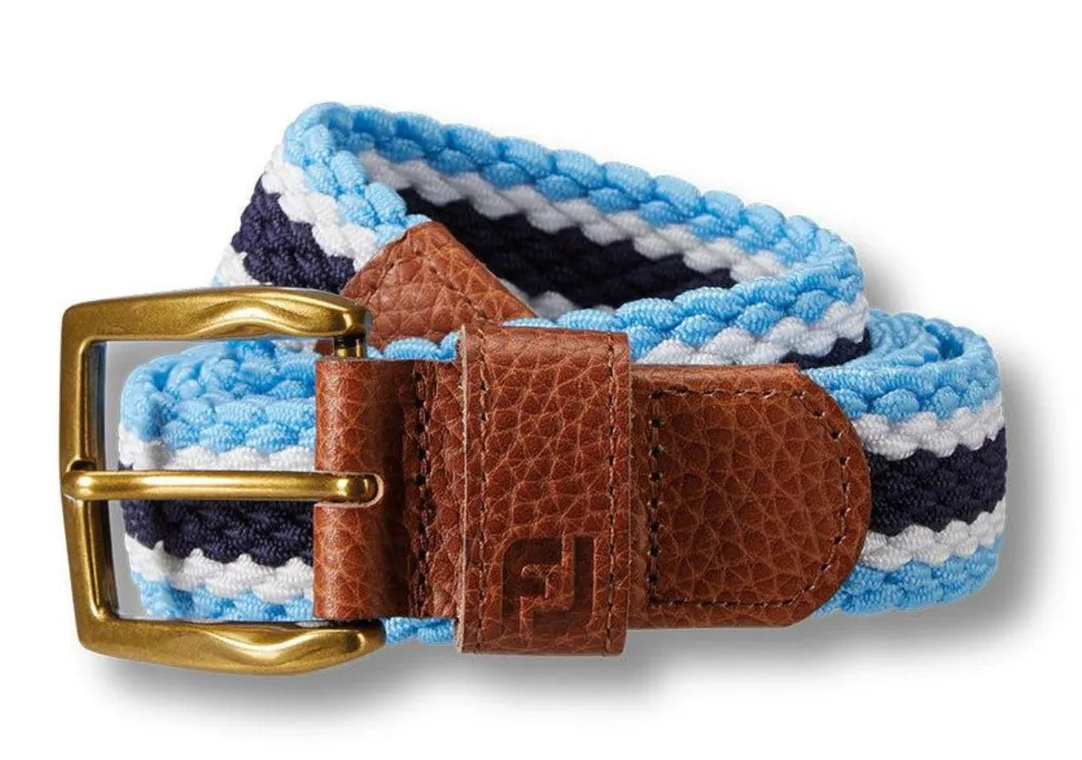 Footjoy Mens Golf Belt | Braided Canvas | Ink-White-Blue