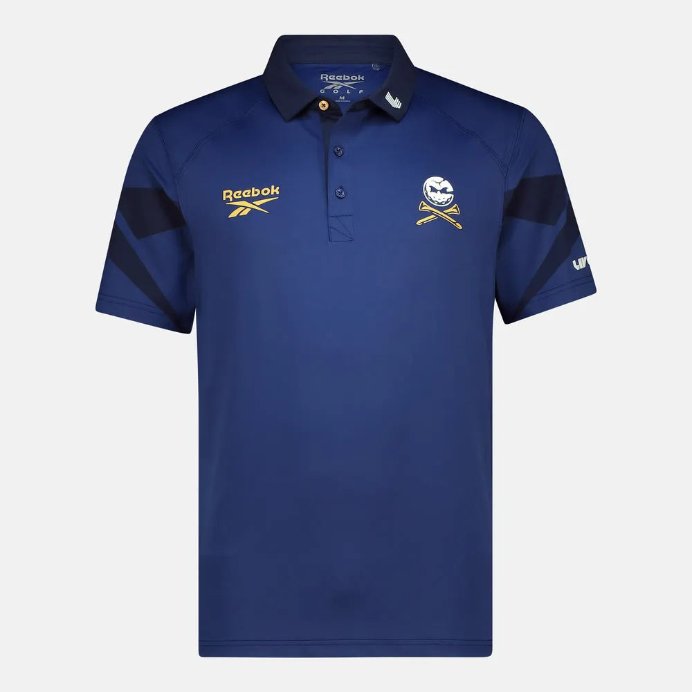 Reebok Mens Golf Shirts | Polo Crushers | Vector | Midnite Navy-White-Gold