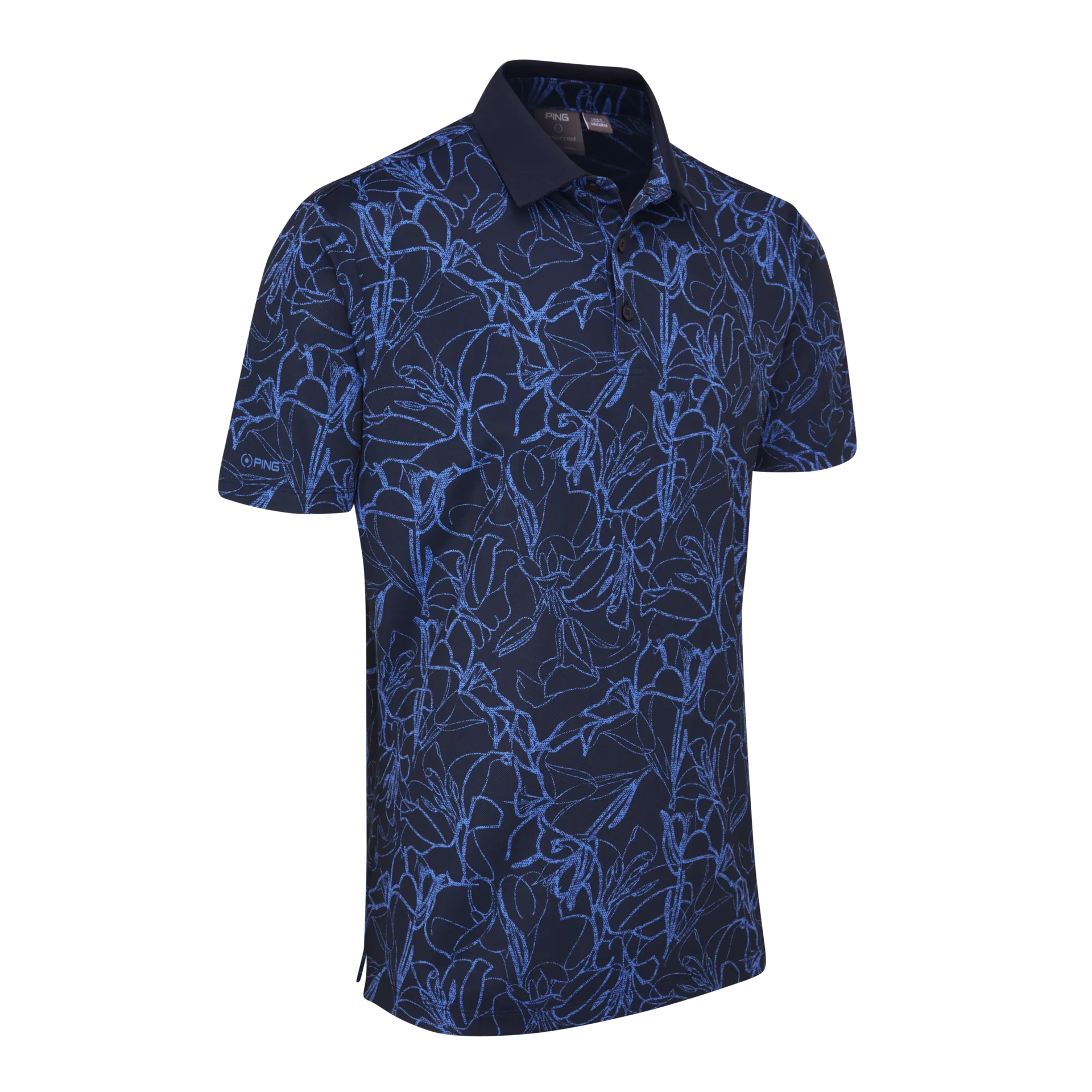Ping Mens Golf Shirts | Orlando Polo | Navy-Bright Cobalt