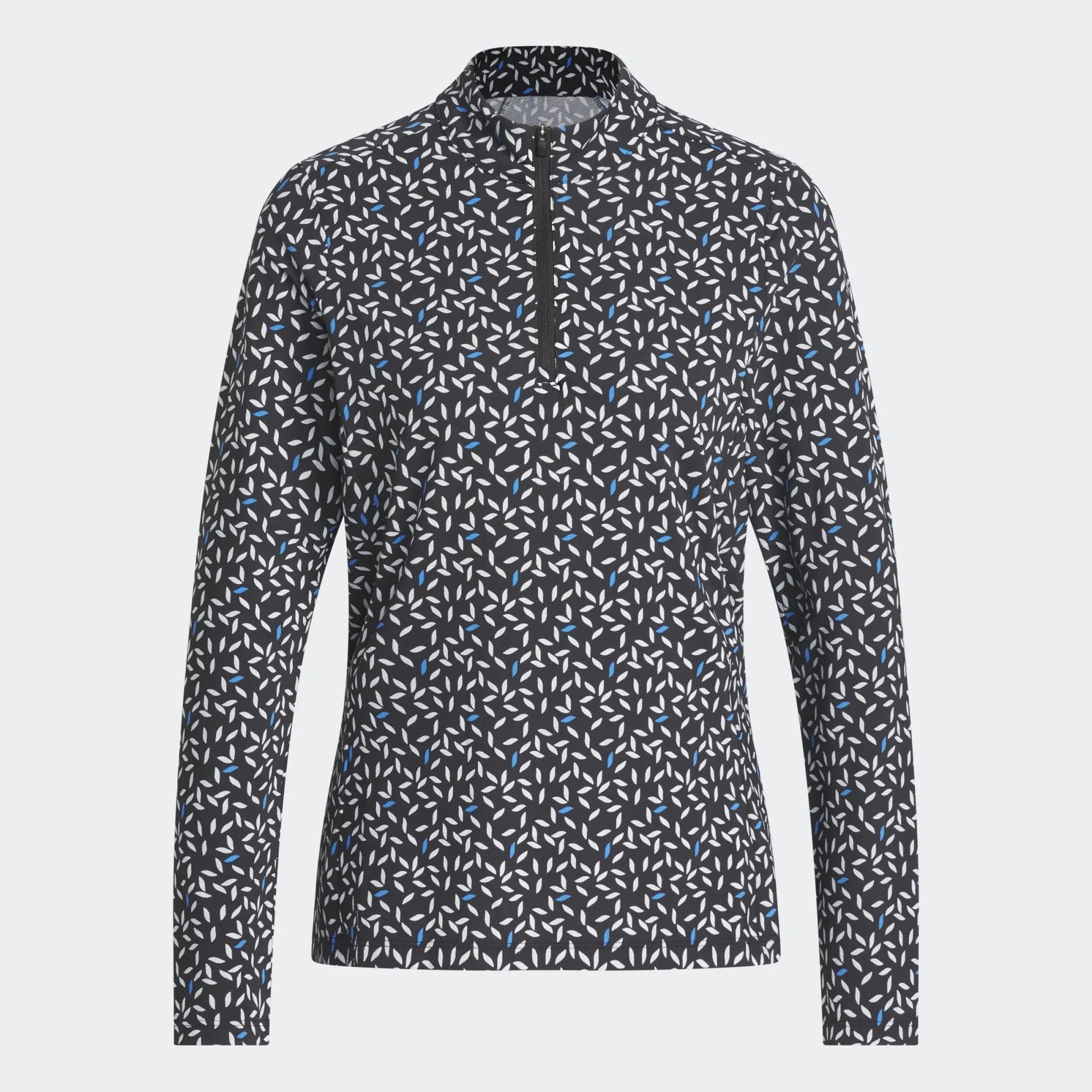 Adidas Womens Golf Jersey | Ultimate365 Printed 1-4 Zip | Black-Blue-White