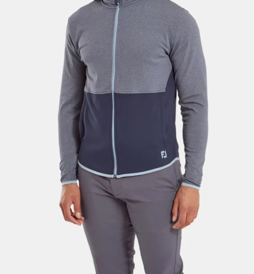 Footjoy Mens Golf Jersey | EU Thermpseries | Full Zip | Navy-Grey