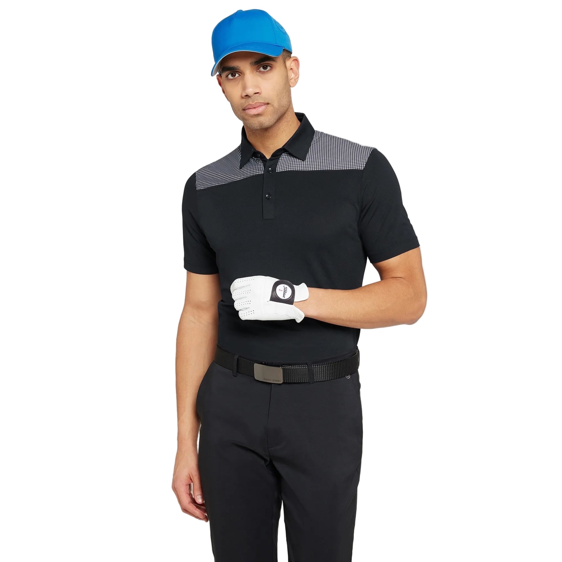 Galvin Green Mens Golf Shirt | Miran | Black-Moonlight Blue