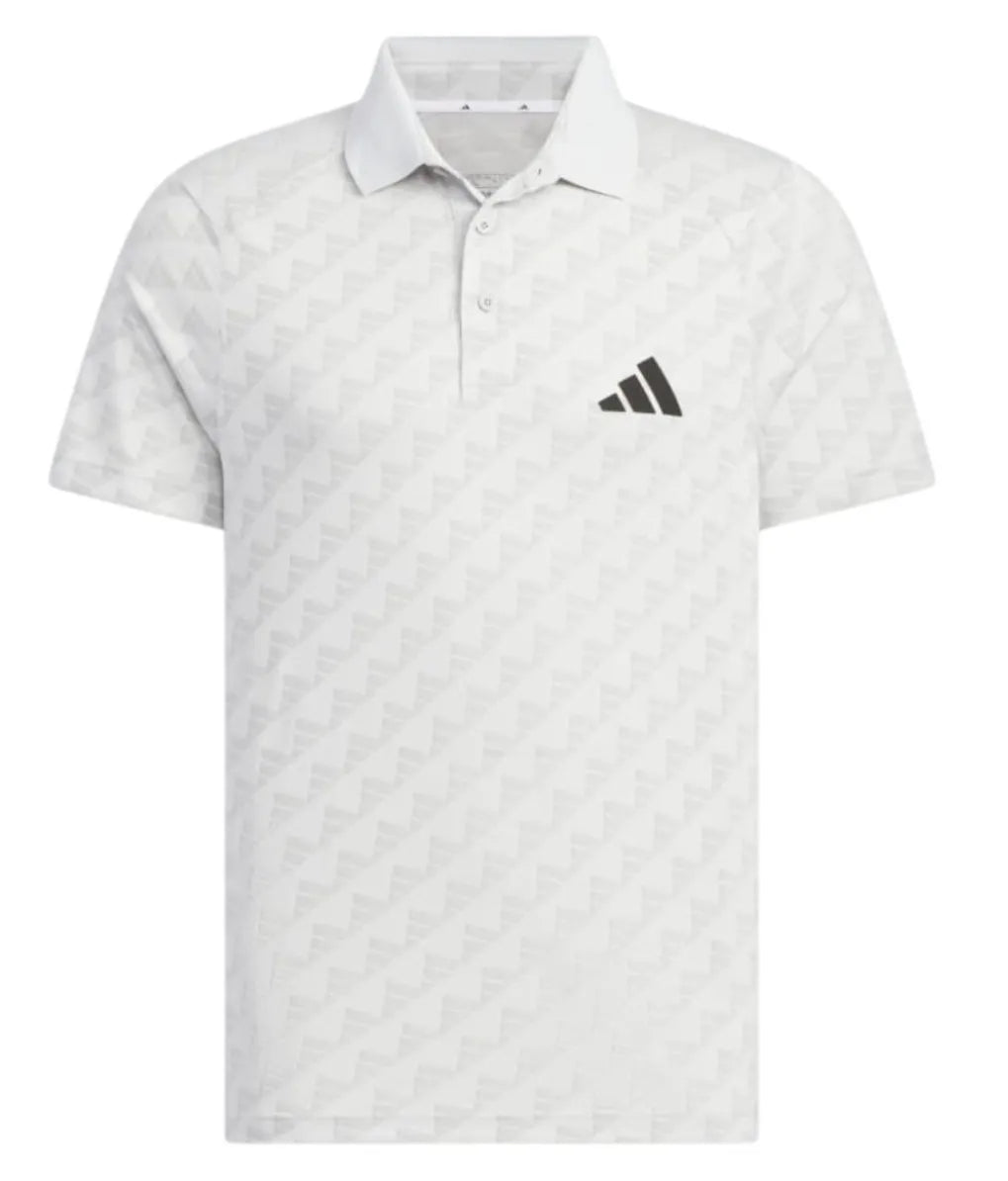 Adidas Junior Boys Golf Shirt | Jacquard Polo | White