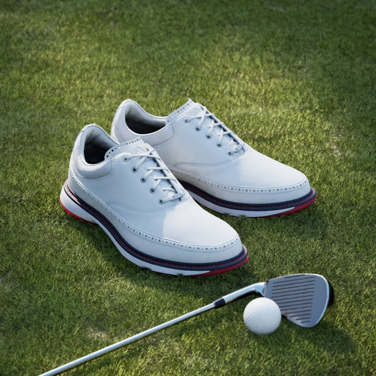 Adidas Mens Golf Shoes | MC80 White/Navy/Red