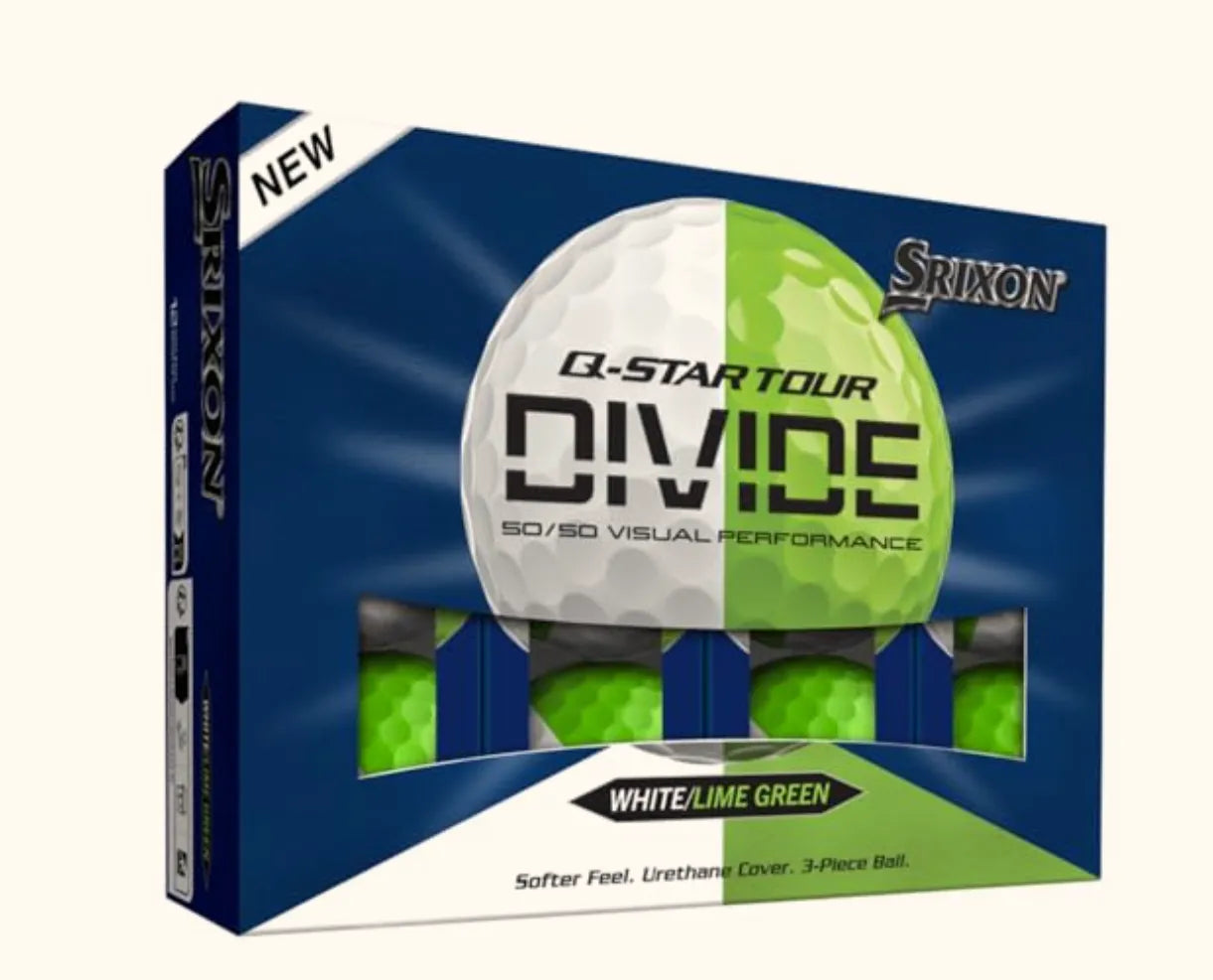 Srixon Golf Balls | Limited Edition | Q-Star Tour 6 Divide | White-Lime Green