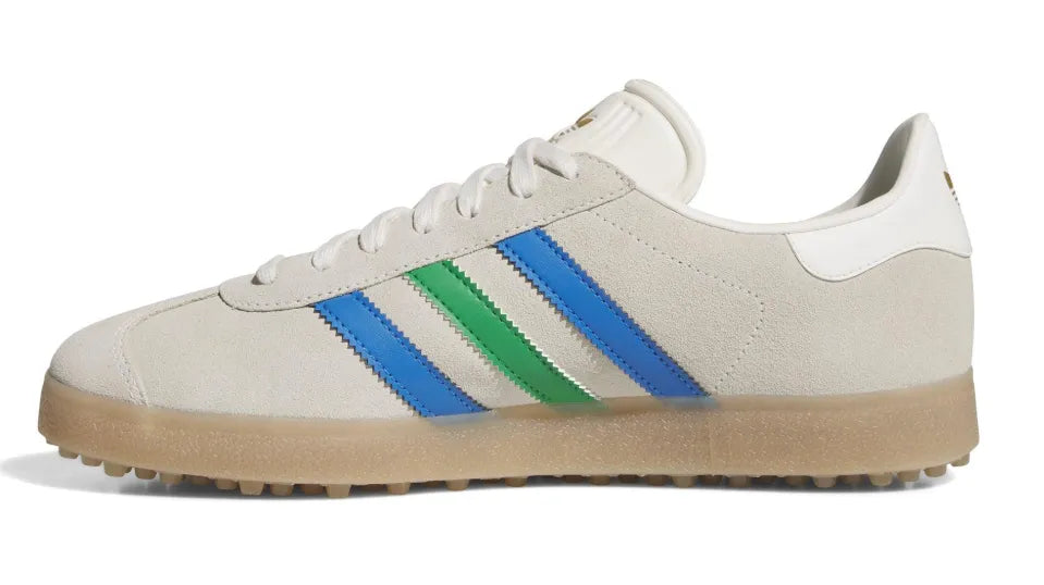 Adidas Mens Golf Shoe | Gazelle | White-Green-Blue-Beige