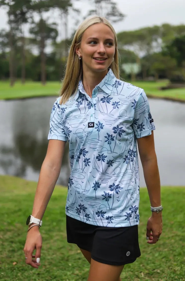 Custom Apparel Womens Funky Golf Shirt | Island Lines
