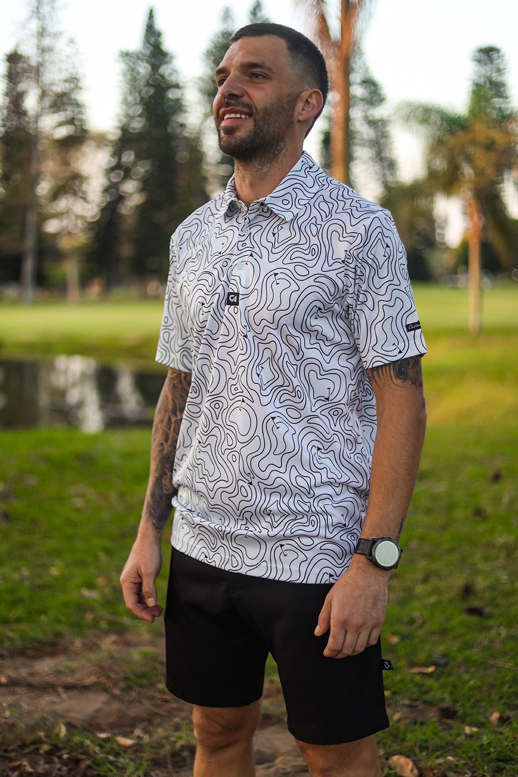 Custom Apparel Mens Funky Golf Shirt | Pinseeker