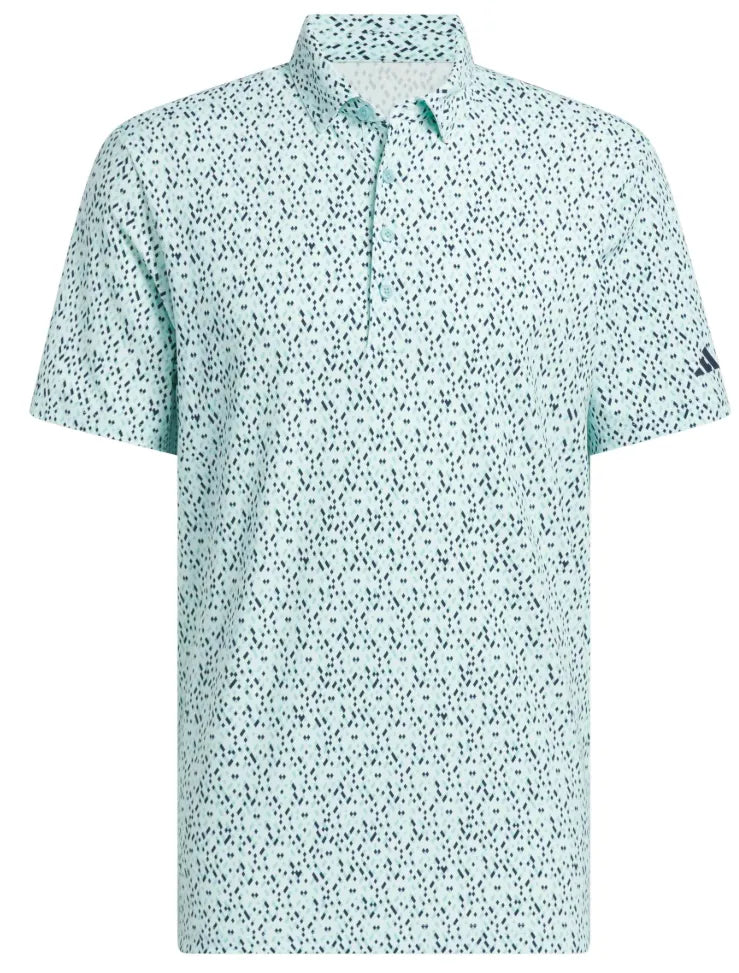 Adidas Mens Golf Shirt | Ultimate365 Micro Argyle Polo | Semi Flash Aqua - Collegiate Navy