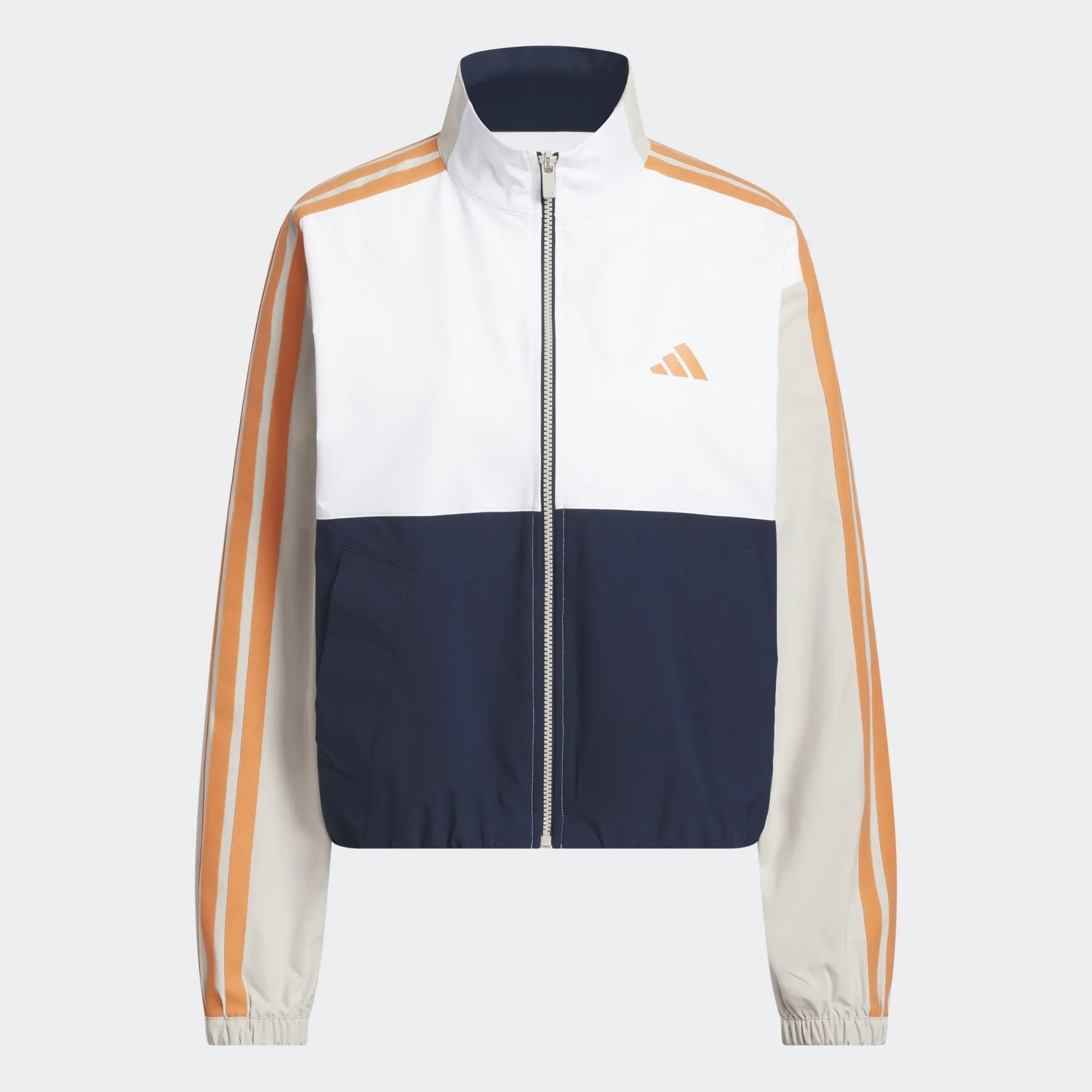 Adidas Womens Golf Windbreaker | Beyond The Course Twistweave Full-Zip | Navy-White