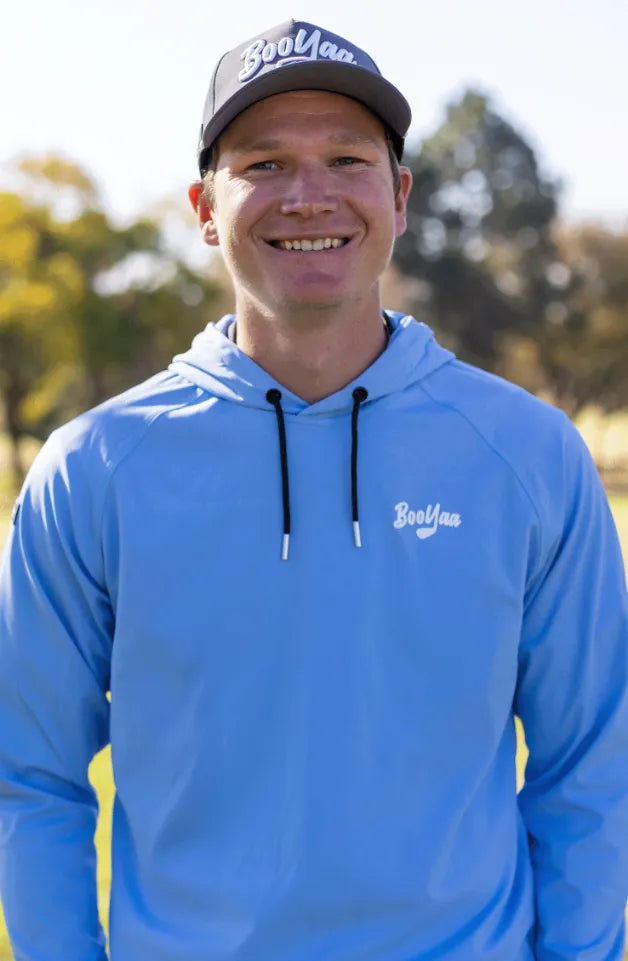 Booyaa Mens Golf Hoodie | Premium Sports | Cornflower Blue