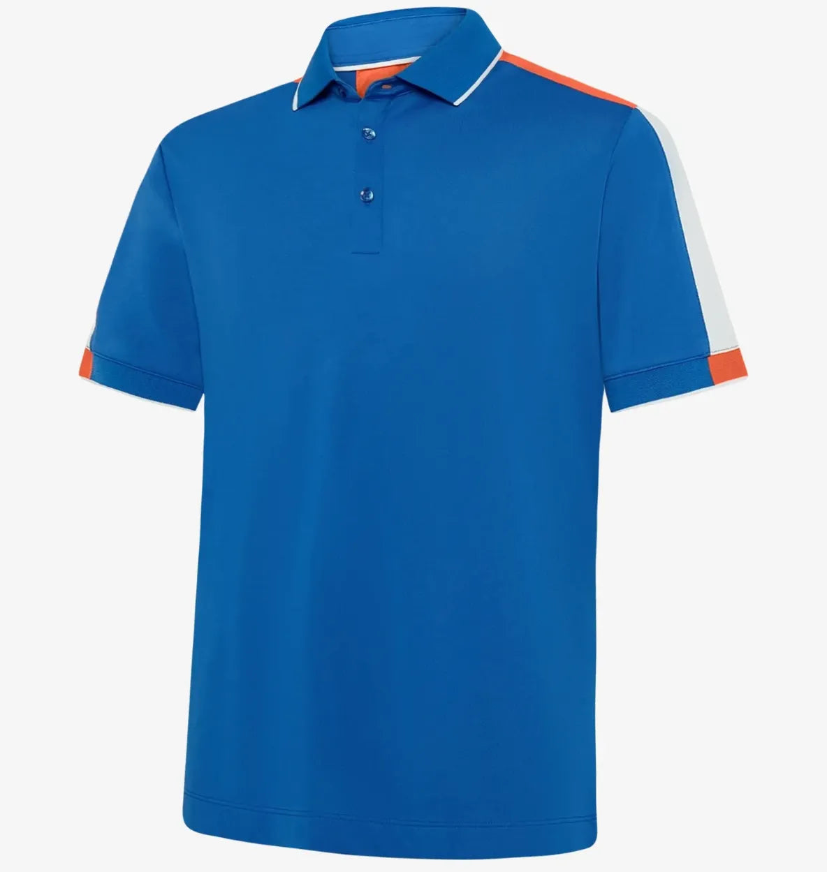 Galvin Green Mens Golf Shirt | Mulligan | Royal Blue-Orange
