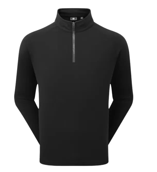 Footjoy Mens Golf Midlayer | EU Wordmark Cout | Black-Charcoal