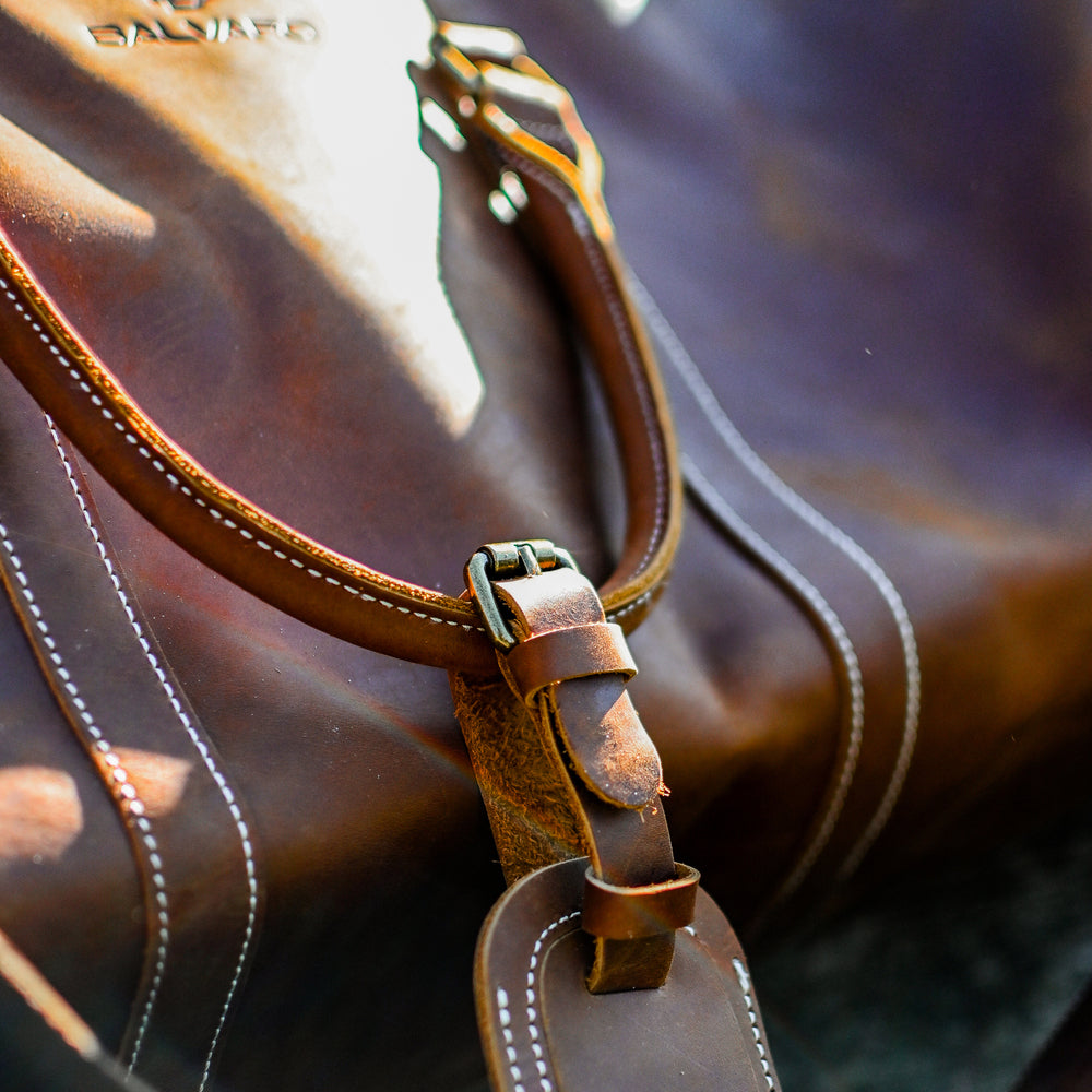 Balvaro Vintage Leather Duffel Bag