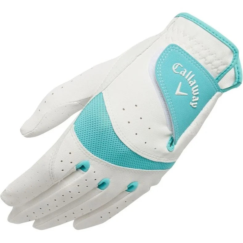 Callaway X Tech Junior Glove (White/Teal, Size JS, Age 8-9) Regular Left