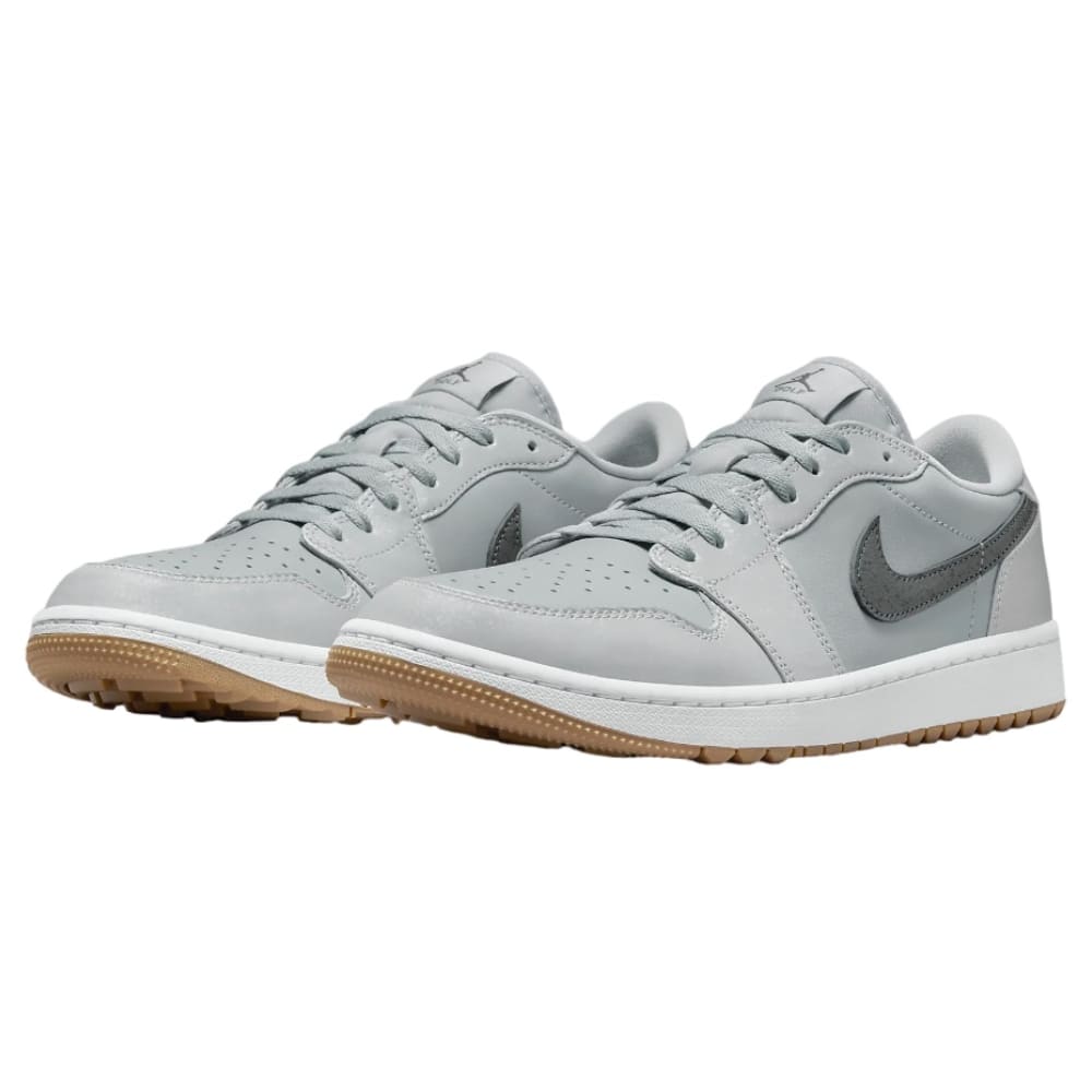 Nike air jordan 1 low wolf grey sneaker with gum sole.