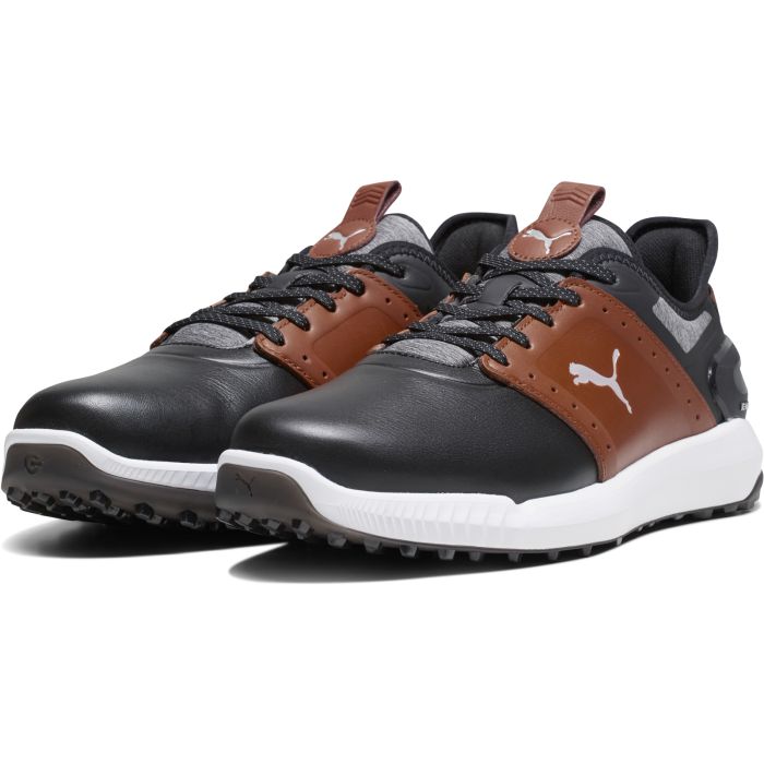 Puma Men's Golf Shoes | Ignite Elevate Crafted | Black/Dusty Tan