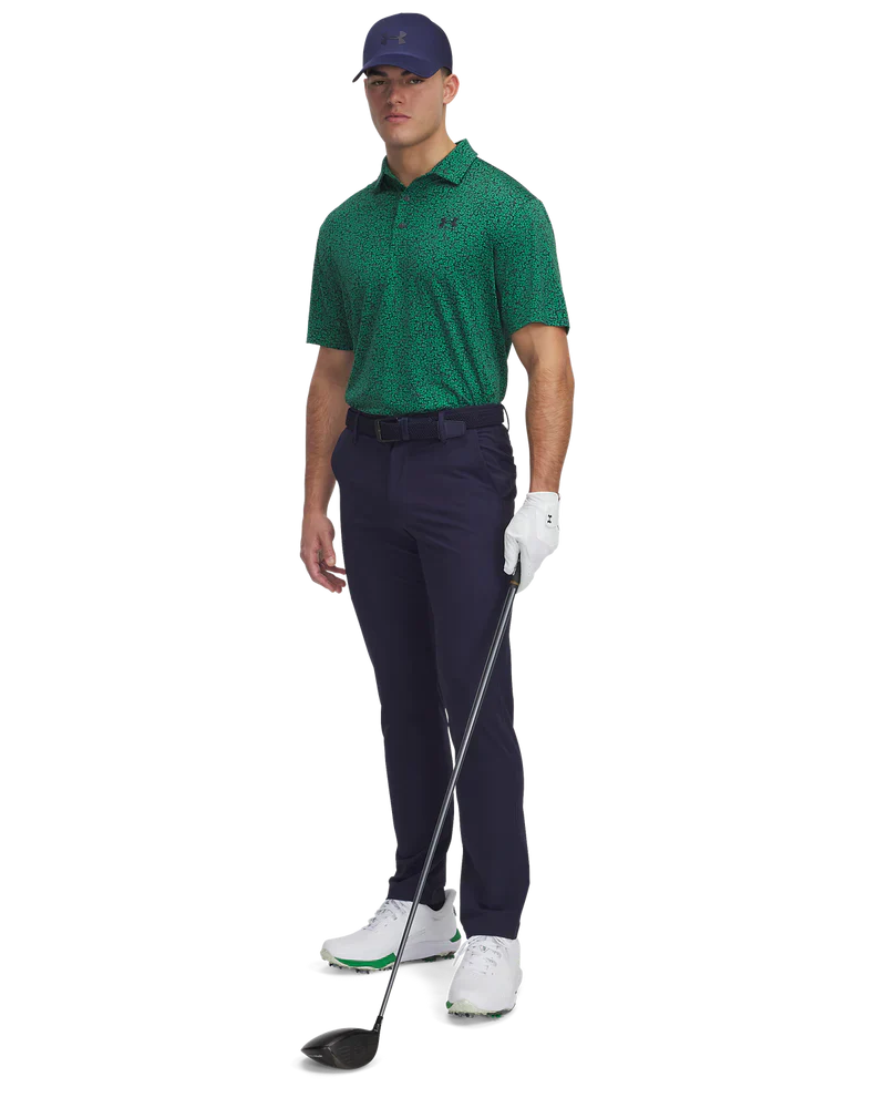 Under Armour Men's Golf Polo | 3.0 Printed Polo | Green/Black