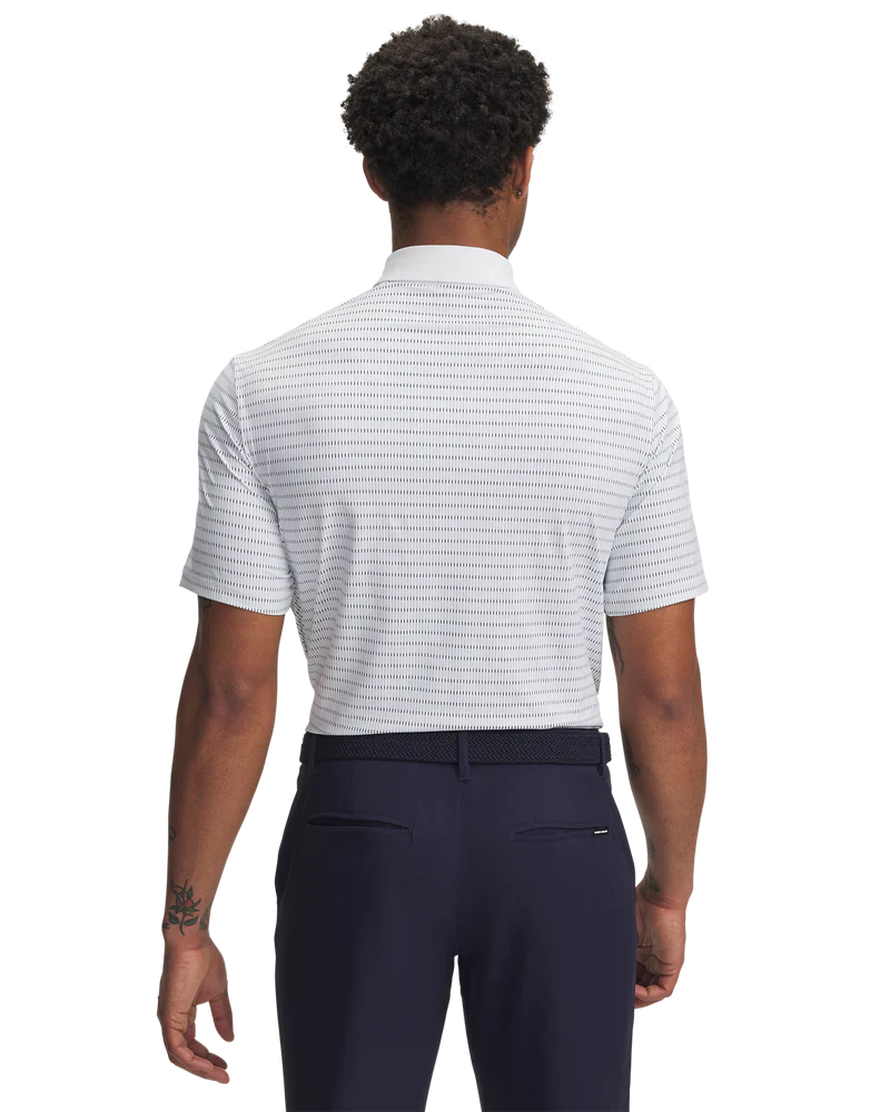 Under Armour Men's Golf Polo | Drive Chill | Printed Polo | White/Black
