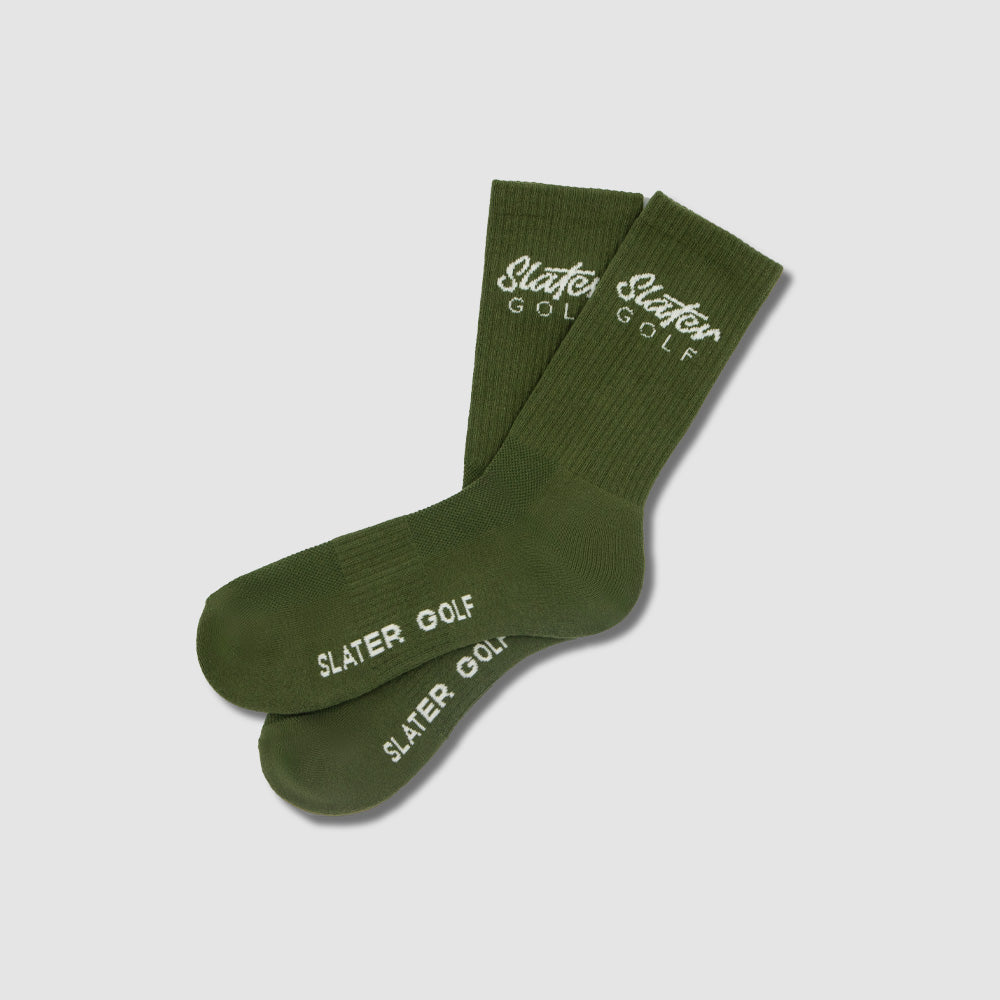 Slater Golf | Men's Crew Sock Pair | Watercress