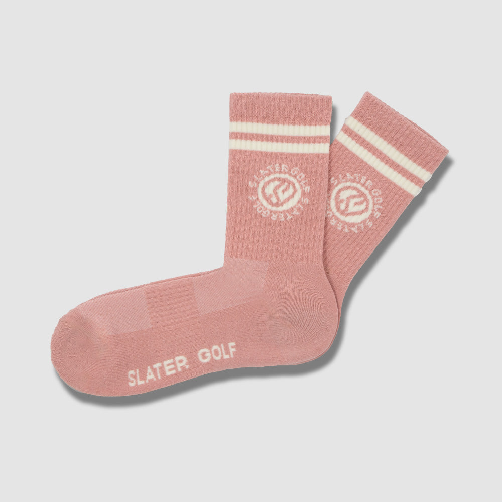 Slater Golf | Women's Crew Sock Pair | Dusty Pink