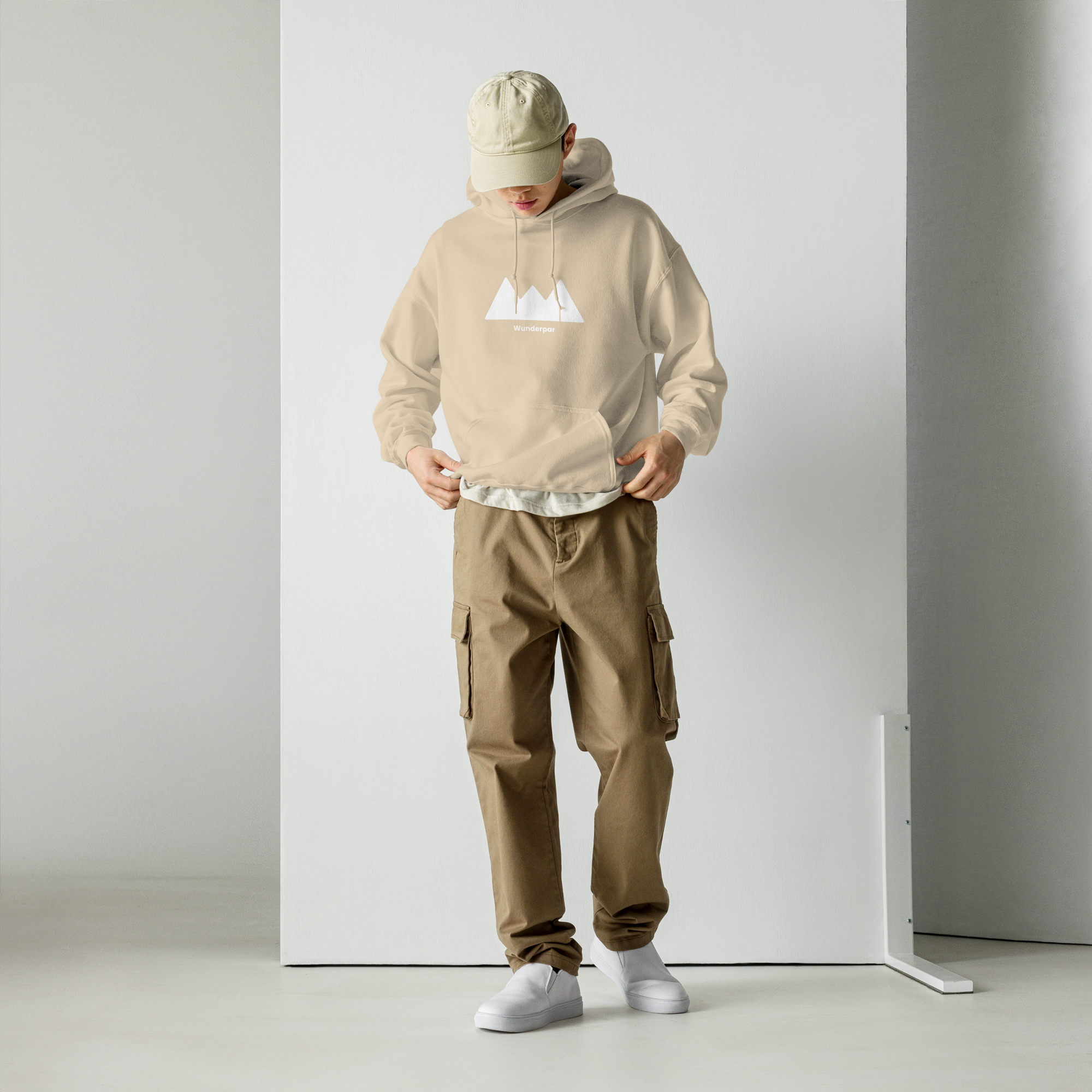 Wunderpar Solid Logo Hoodie - Beige