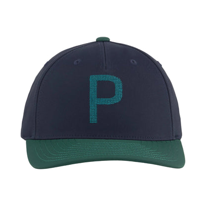 Puma Mens Golf Cap | Crafted P | Deep Navy/Green Terrain