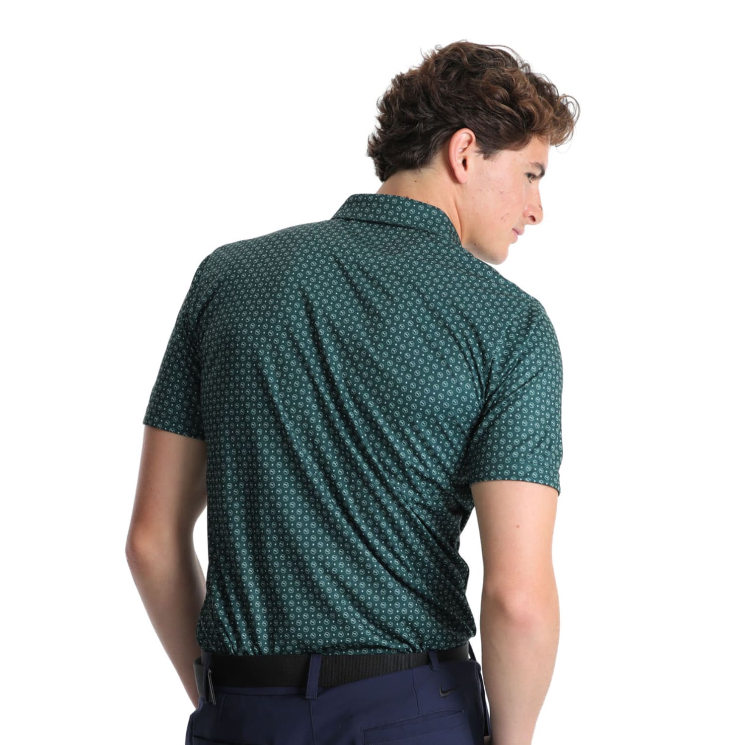 Puma Men's Golf Shirt | Pure 2.0 Polo | Circle Cat | Green Terrain/Light Moss