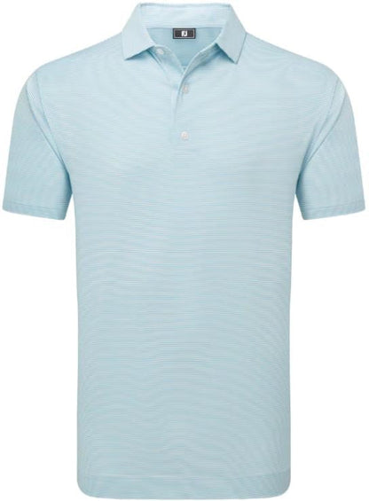 Footjoy Men`s Golf Shirt | EU Micro Stripe Lisle | Light Blue/White