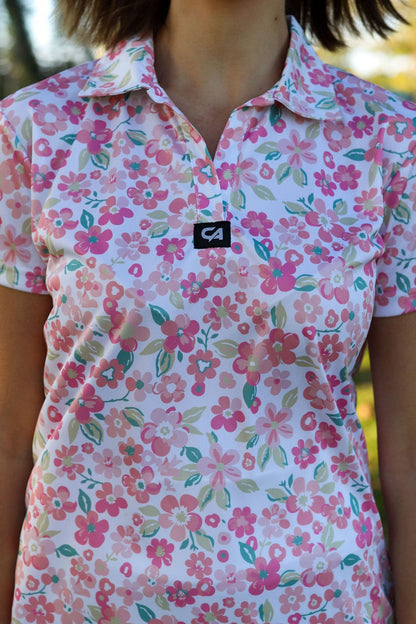 Custom Apparel Women's Golf Shirts | V Neck | Fairway Bloom