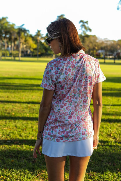 Custom Apparel Women's Golf Shirts | V Neck | Fairway Bloom