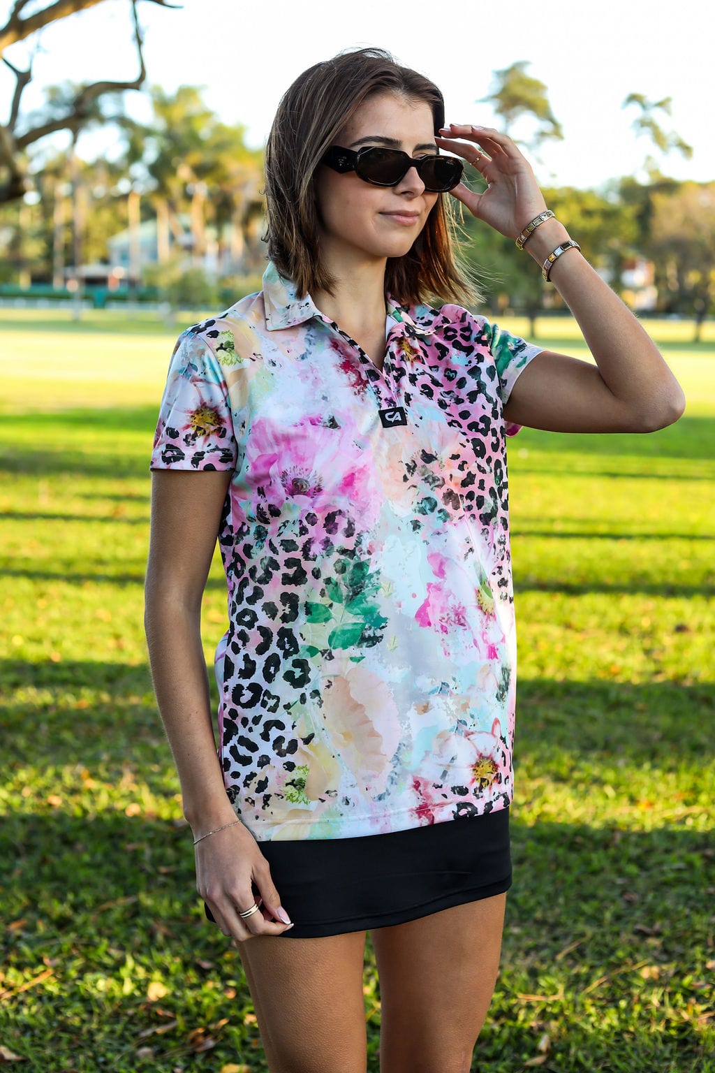 Custom Apparel Women's Golf Shirts | V Neck | Safari Blush