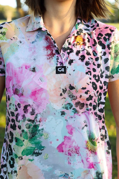 Custom Apparel Women's Golf Shirts | V Neck | Safari Blush