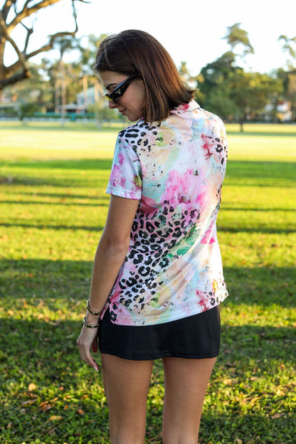 Custom Apparel Women's Golf Shirts | V Neck | Safari Blush
