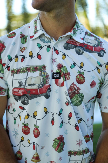Custom Apparel Men's Funky Golf Shirt | Jingle Bell Drive