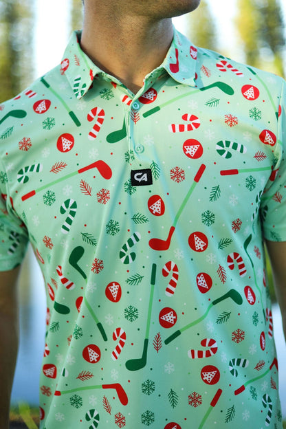 Custom Apparel Men's Funky Golf Shirt | Oh Christmas Tree