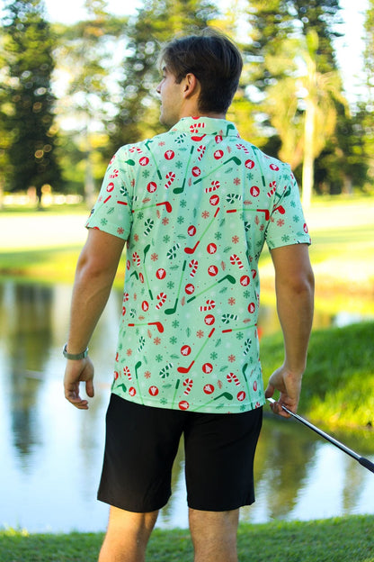 Custom Apparel Men's Funky Golf Shirt | Oh Christmas Tree