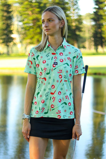 Custom Apparel Women's Funky Golf Shirt | Oh Christmas Tree