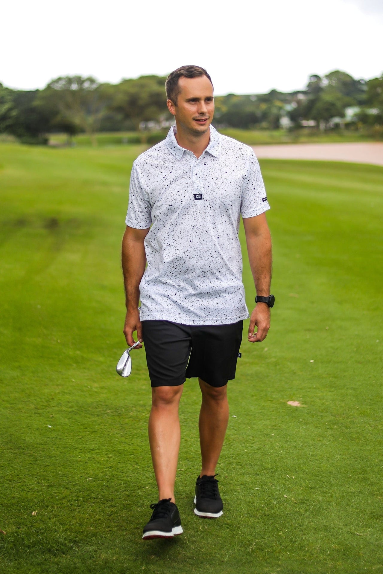 Custom Apparel Men's Funky Golf Shirt | Ink Splatter