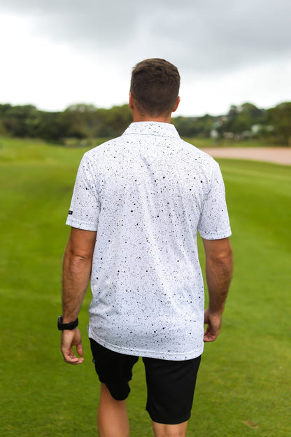 Custom Apparel Men's Funky Golf Shirt | Ink Splatter