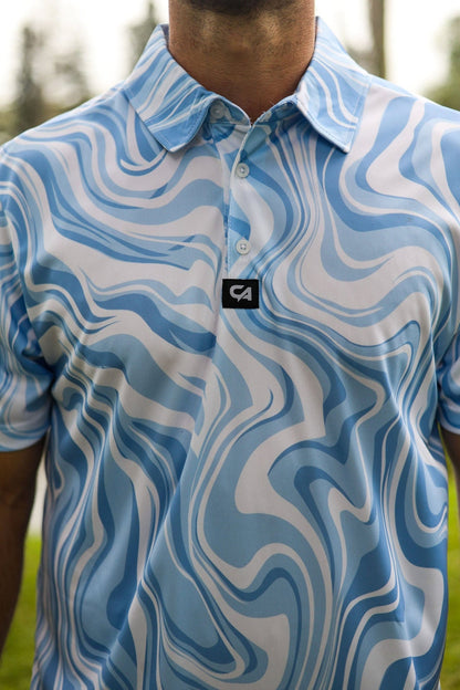 Custom Apparel Men's Funky Golf Shirt | Marble Ocean