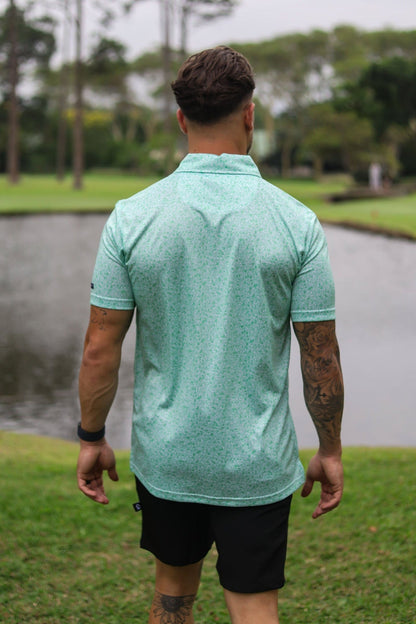 Custom Apparel Men's Funky Golf Shirt | Green Splatter