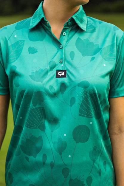 Custom Apparel Women's Funky Golf Shirt | Floating Greens