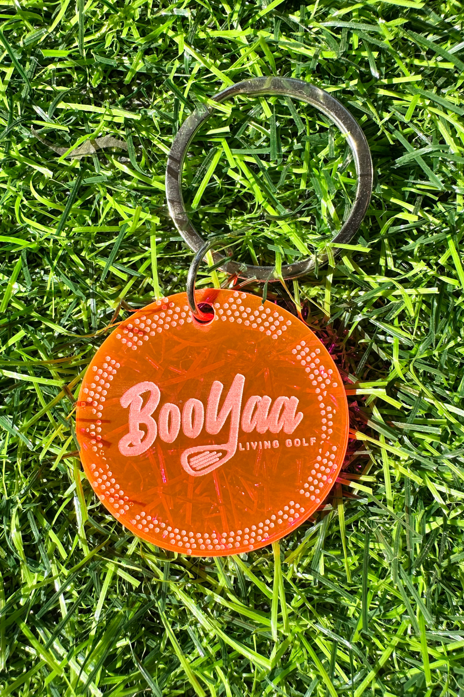 BooYaa Perspex Keyring - Neon Pink