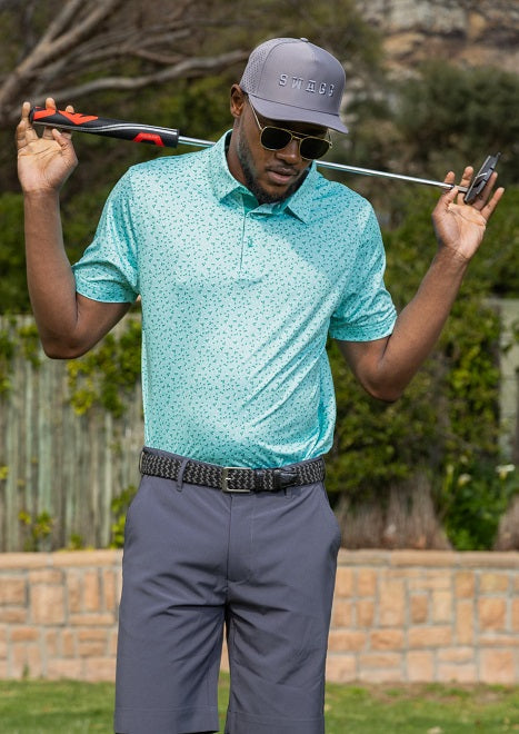 Men's Crazy Daisy Dry Tech Performance Golfer Polo Shirt