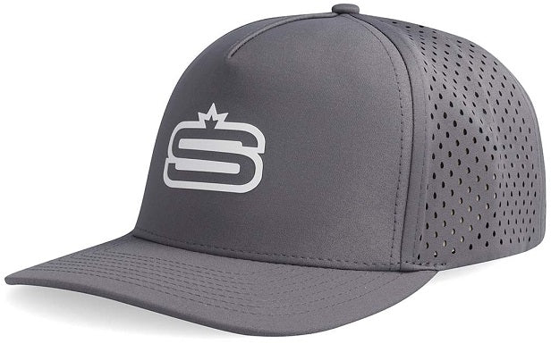 Alpha - 5 Panel Performance Cap with "S" Print & Laser Hole Detail