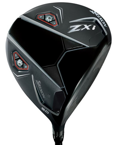 Black and red srixon zxi golf driver with a sleek, aerodynamic design.