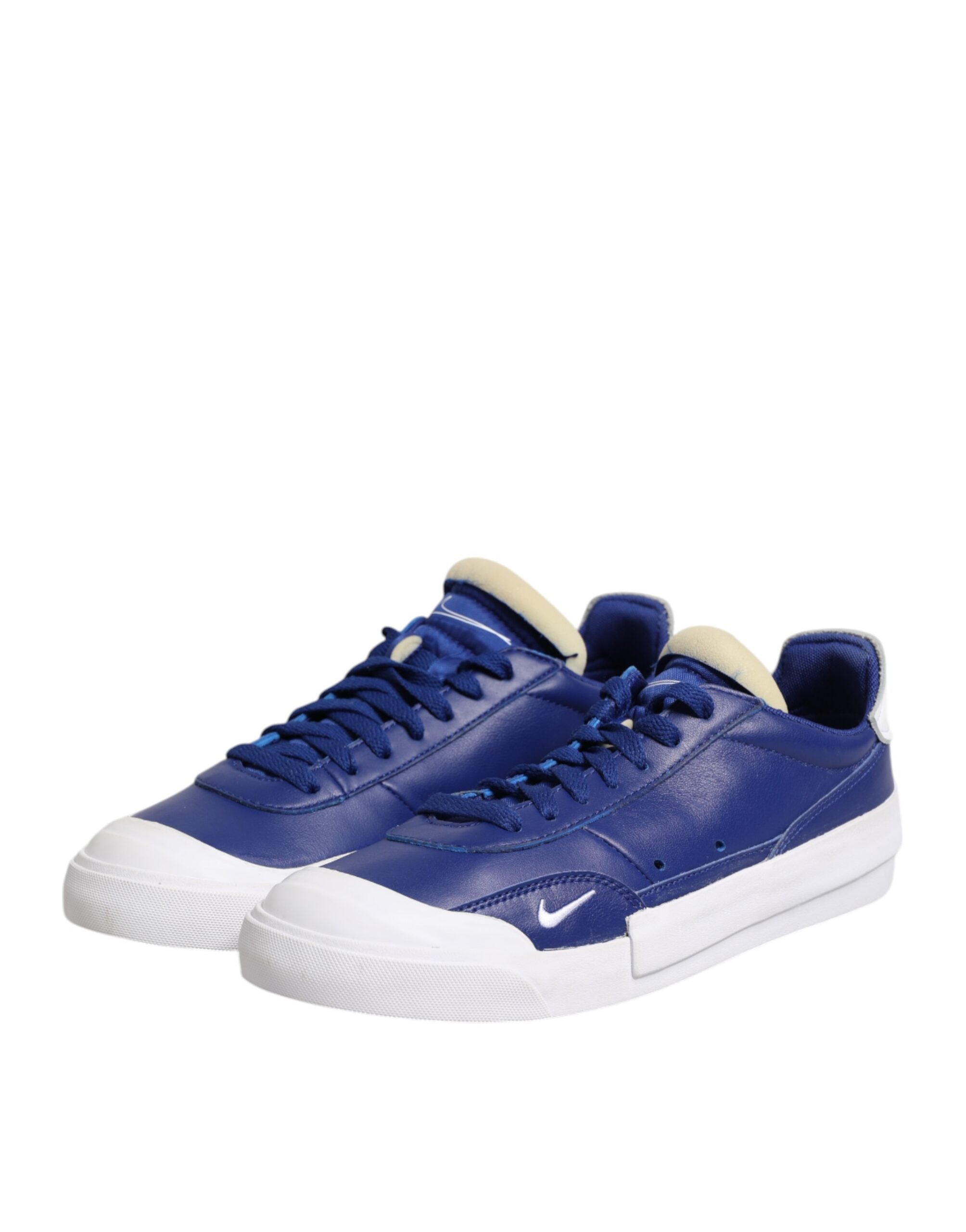 Nike White Blue Lace Up Low Top Drop-Type PRM Sneakers Shoes