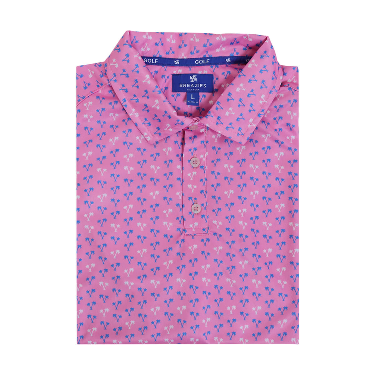 Mens Golf Shirt - Palms | Pink