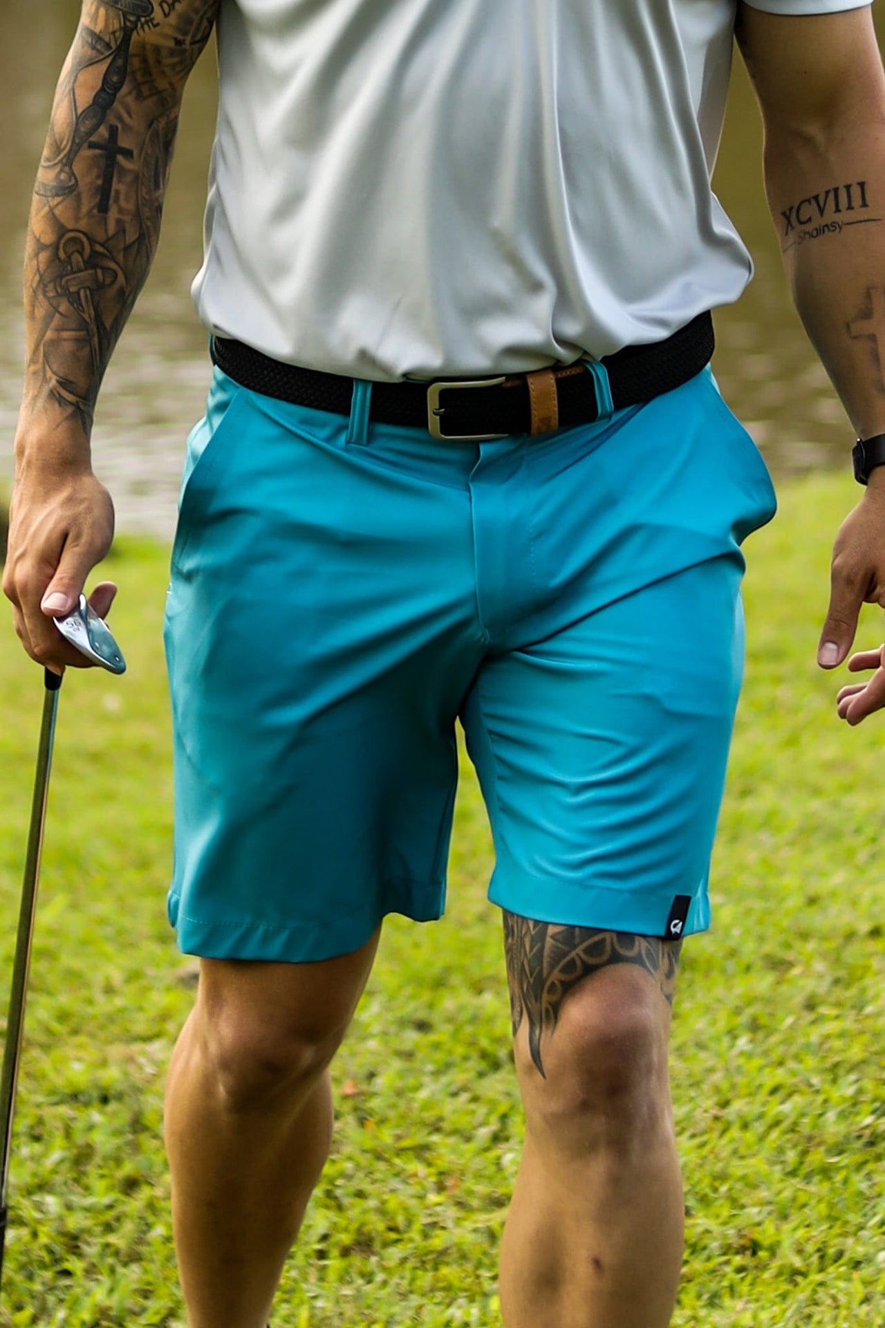 Custom Apparel Men's Golf Shorts | Pure Motion | Egyptian Teal